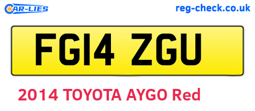 FG14ZGU are the vehicle registration plates.