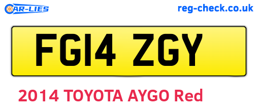 FG14ZGY are the vehicle registration plates.