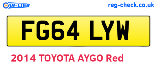 FG64LYW are the vehicle registration plates.