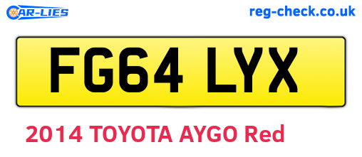 FG64LYX are the vehicle registration plates.