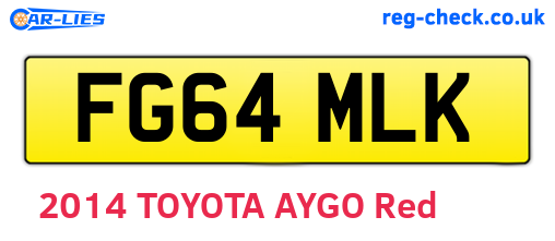 FG64MLK are the vehicle registration plates.