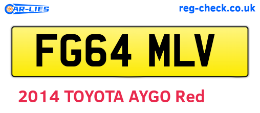 FG64MLV are the vehicle registration plates.