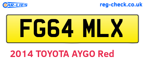 FG64MLX are the vehicle registration plates.
