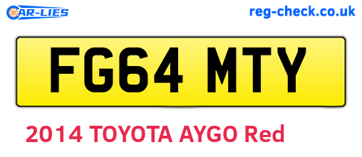 FG64MTY are the vehicle registration plates.