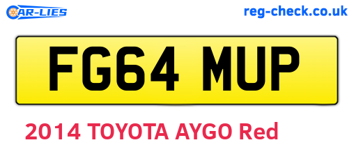 FG64MUP are the vehicle registration plates.