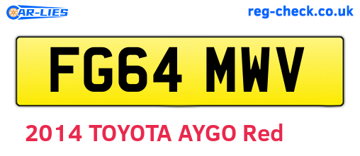 FG64MWV are the vehicle registration plates.