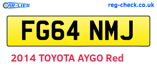 FG64NMJ are the vehicle registration plates.
