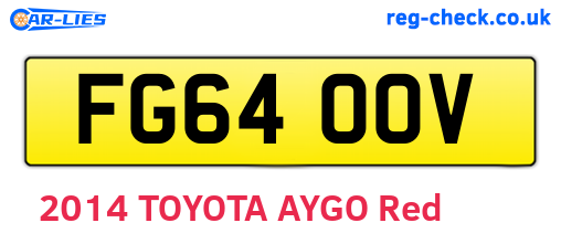 FG64OOV are the vehicle registration plates.