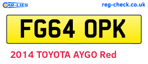 FG64OPK are the vehicle registration plates.