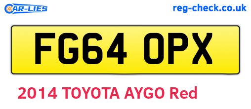 FG64OPX are the vehicle registration plates.