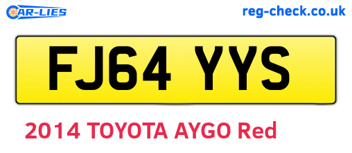 FJ64YYS are the vehicle registration plates.