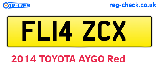 FL14ZCX are the vehicle registration plates.