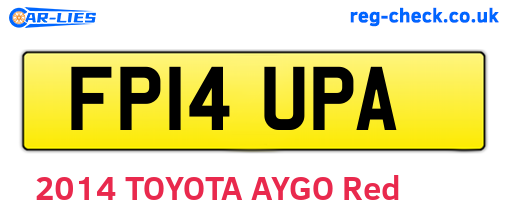FP14UPA are the vehicle registration plates.