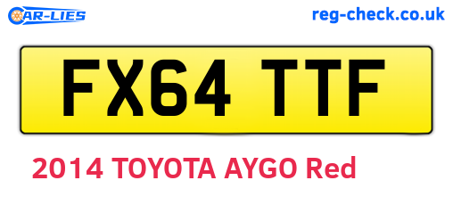 FX64TTF are the vehicle registration plates.