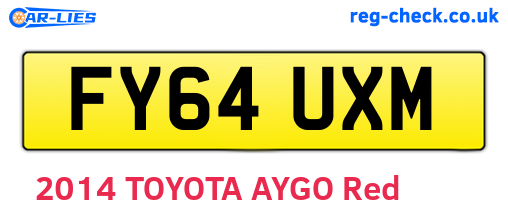 FY64UXM are the vehicle registration plates.
