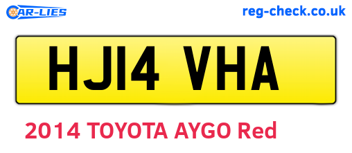 HJ14VHA are the vehicle registration plates.