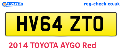 HV64ZTO are the vehicle registration plates.