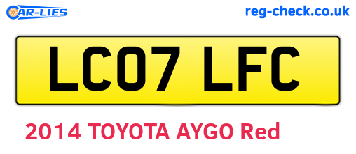 LC07LFC are the vehicle registration plates.