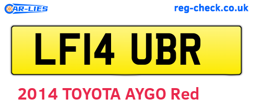 LF14UBR are the vehicle registration plates.