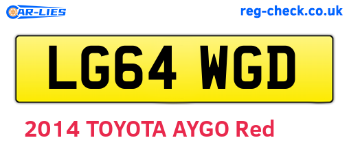 LG64WGD are the vehicle registration plates.