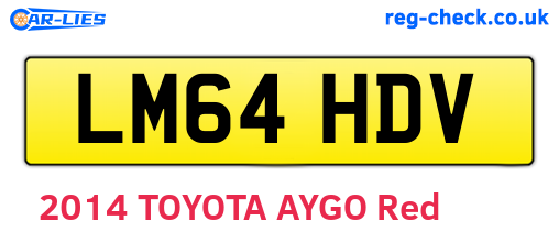 LM64HDV are the vehicle registration plates.