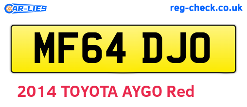 MF64DJO are the vehicle registration plates.