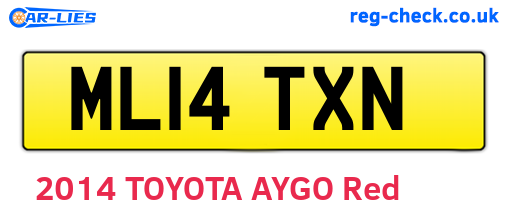 ML14TXN are the vehicle registration plates.