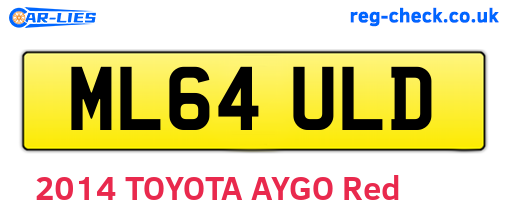 ML64ULD are the vehicle registration plates.