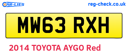 MW63RXH are the vehicle registration plates.