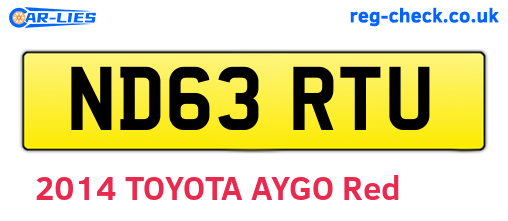 ND63RTU are the vehicle registration plates.