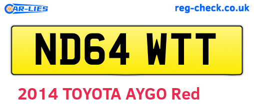 ND64WTT are the vehicle registration plates.