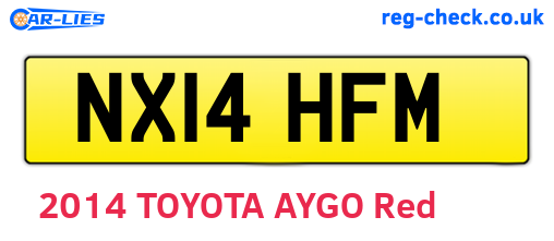NX14HFM are the vehicle registration plates.