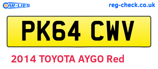 PK64CWV are the vehicle registration plates.