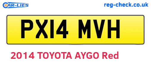 PX14MVH are the vehicle registration plates.