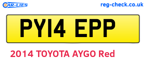 PY14EPP are the vehicle registration plates.