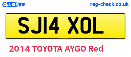 SJ14XOL are the vehicle registration plates.