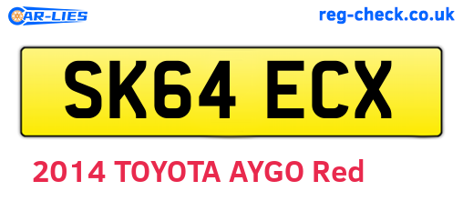 SK64ECX are the vehicle registration plates.