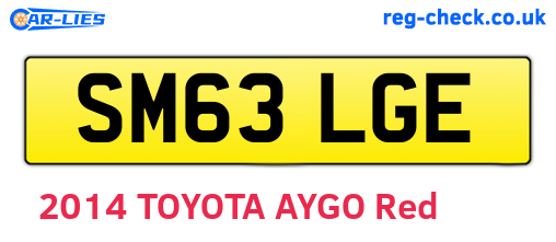 SM63LGE are the vehicle registration plates.