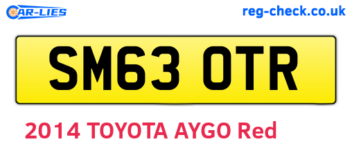 SM63OTR are the vehicle registration plates.