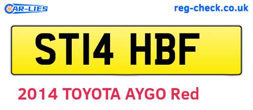 ST14HBF are the vehicle registration plates.
