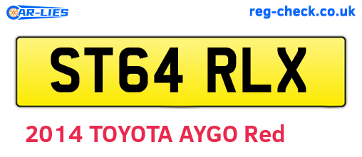 ST64RLX are the vehicle registration plates.