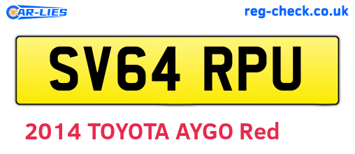 SV64RPU are the vehicle registration plates.