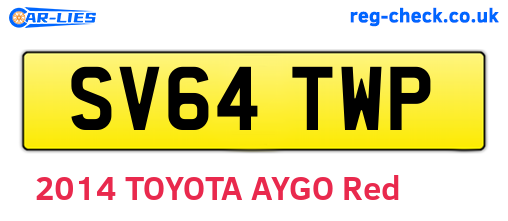 SV64TWP are the vehicle registration plates.