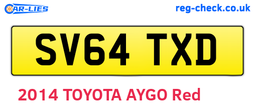 SV64TXD are the vehicle registration plates.
