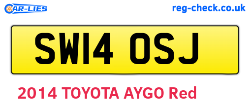 SW14OSJ are the vehicle registration plates.