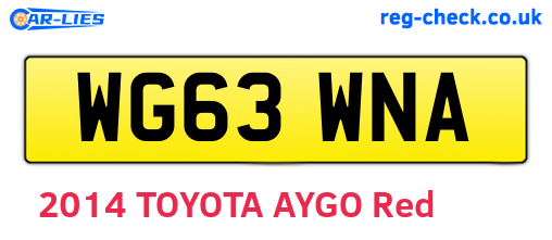 WG63WNA are the vehicle registration plates.