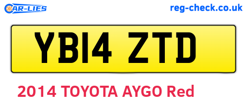 YB14ZTD are the vehicle registration plates.