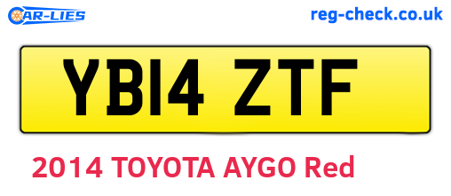 YB14ZTF are the vehicle registration plates.
