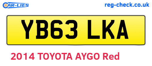 YB63LKA are the vehicle registration plates.