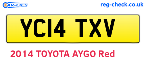 YC14TXV are the vehicle registration plates.